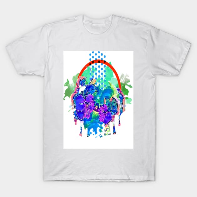 Surf flower color splash T-Shirt by SilverPixieArt